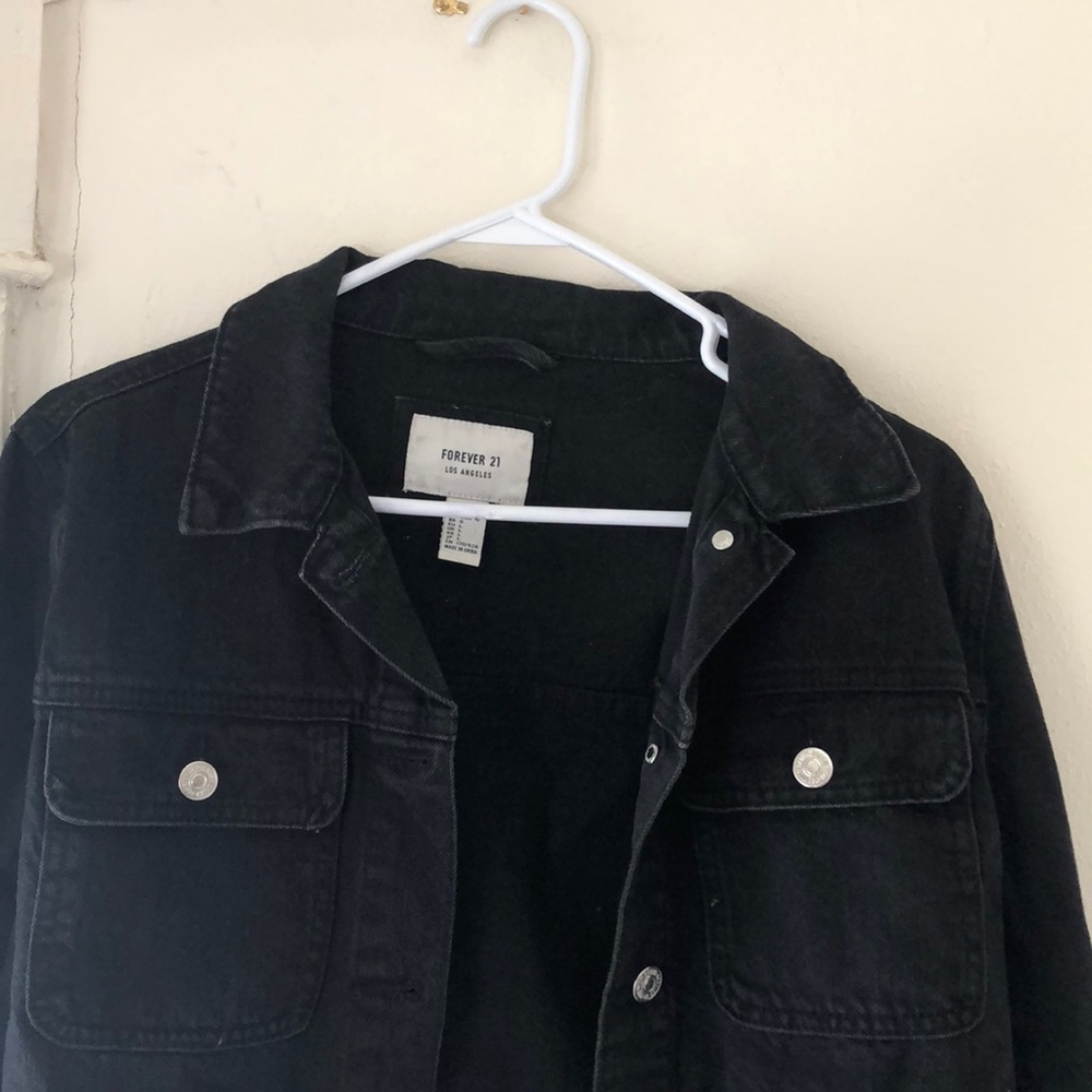 Black jean crop jacket